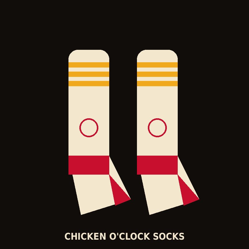 Chicken O'Clock Socks mockup